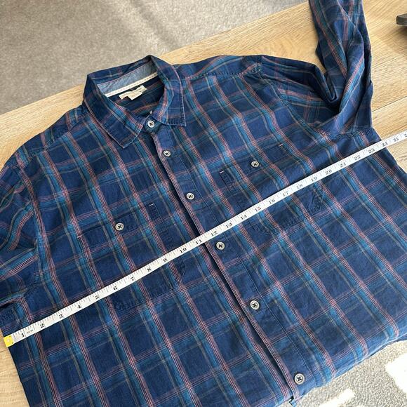Carbon2Cobalt Men's Plaid Button Front Shirt Blue L - Picture 8 of 9